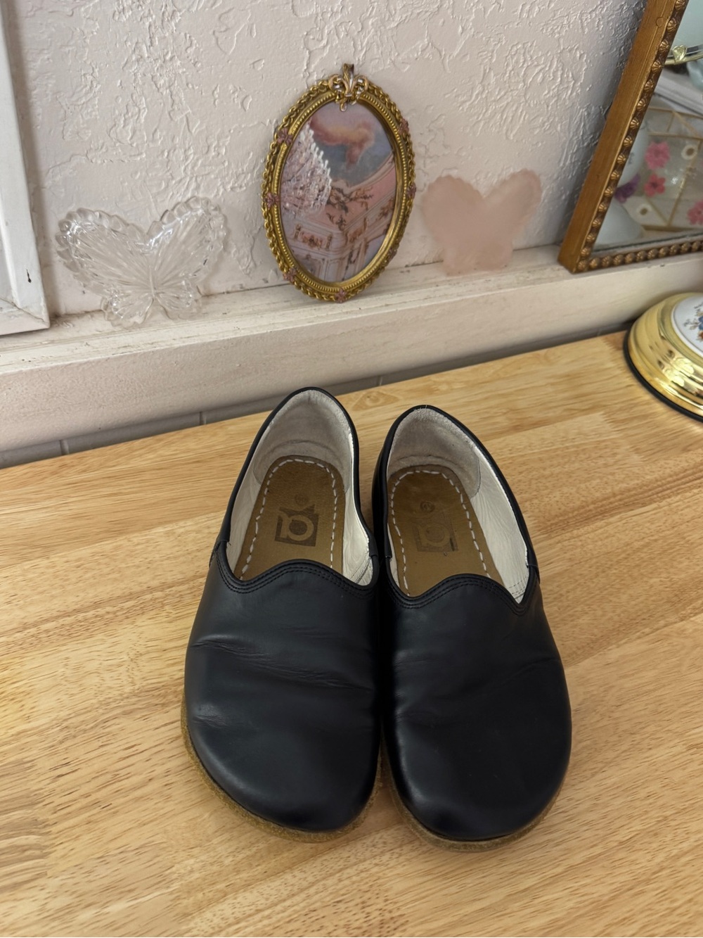 Vintage Barefoot Minimalist Black Leather Slip On Flats EU 40 Comfort - Picture 2 of 16